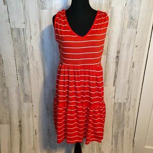 🆓 w/Any $20+ Purchase NWOT See You Monday Size Large VNeck Striped Tiered Dress